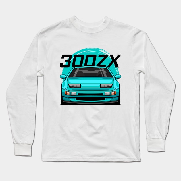 Teal 300ZX Z32 Long Sleeve T-Shirt by GoldenTuners